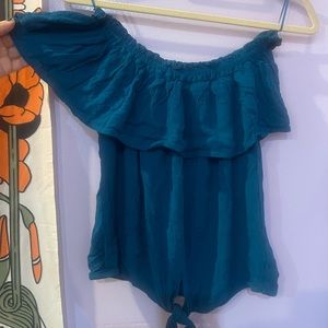 Off the shoulder teal top